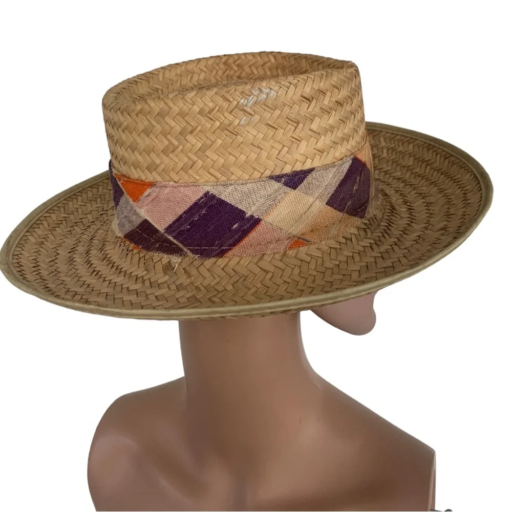 Vintage Hats Lot 2 Straw Hats Cowboy Country Western - Picture 10 of 10